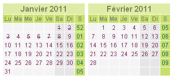 T�l�charger le mod�le de calendrier